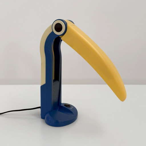 Blue & Yellow Toucan Lamp by H.T. Huang for Huanglite, 1980s