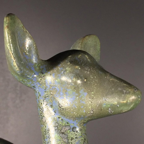 Art Deco Steenwerk Hertenbeeldhouwkunst van Thierry Van Rijswijck voor Roger Guérin, jaren 30 – Ceramic (photo 3 of 16)