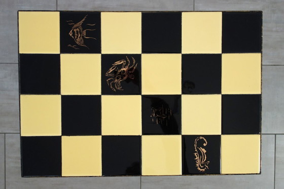 Image 1 of Vintage metal and ceramic side table from the 1950s/60s