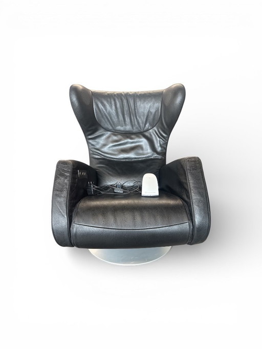 Fauteuil inclinable en cuir Audioluce FSM K99 noir avec haut-parleurs