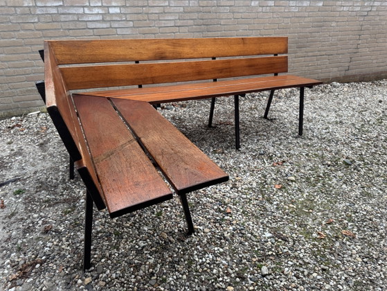 Image 1 of corner sofa for garden or dining table - industrial school style
