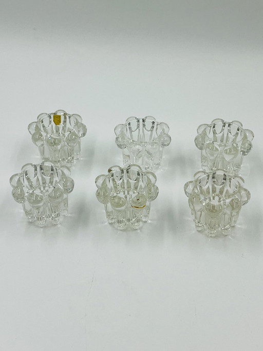 Set aus 6 Vintage-Blumenleuchtern von VMC Reims – 1960er Jahre – kandelaars en kaarsen, Glass