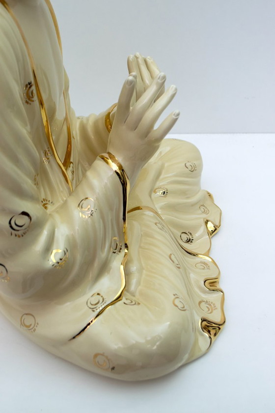 Image 1 of Lampada da tavolo Buddha in porcellana italiana di Zanotto, anni '70, metà del secolo scorso