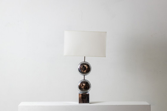 Image 1 of Lampe aus verchromtem Metall. Unterzeichnet von Chalier Paris. 1970er Jahre