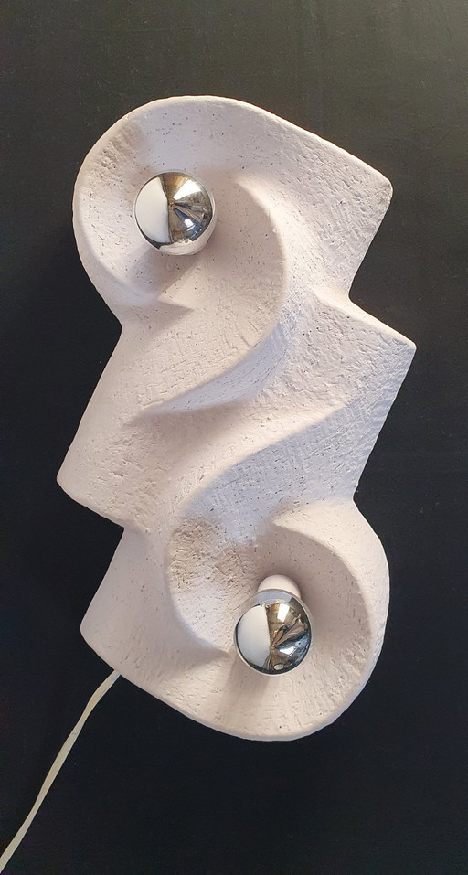 Ceramic brutalist lamp from the 70s