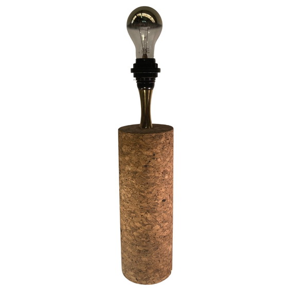 Image 1 of  Mid-Century Italian Cork And Brass Table Lamp