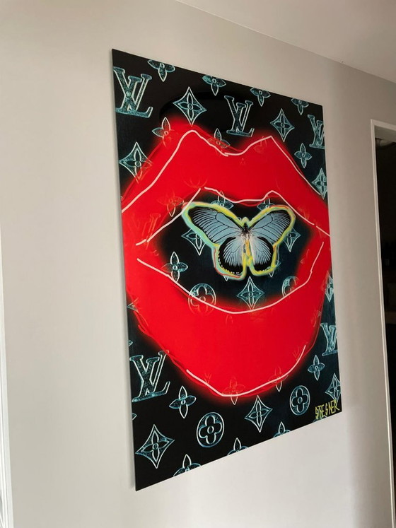 Splendida opera d'arte "Lipfly" di David Stesner (Cobra Art), Condizioni perfette!, Fotografie, Plexiglass (foto 3 di 5)