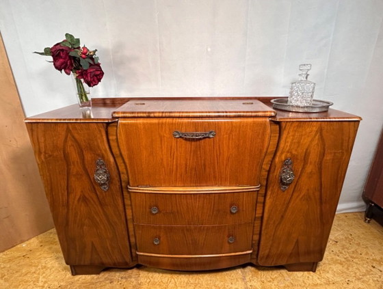 Image 1 of  Art Deco Cocktail Bar Sideboard aus Wurzelnussholz von Beautility 1930-1940