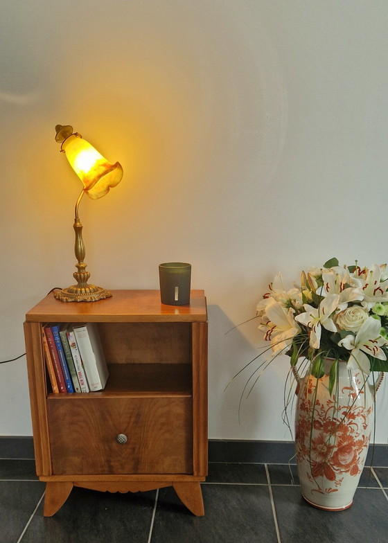 Image 1 of Tavolino in stile Art Déco degli anni '40 - Palissandro con anta scorrevole