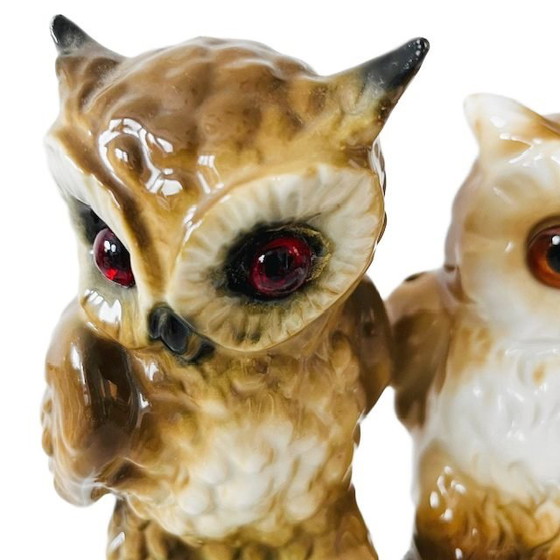 Image 1 of Ensemble vintage de lampes hiboux lampes parfumées hiboux 1950s