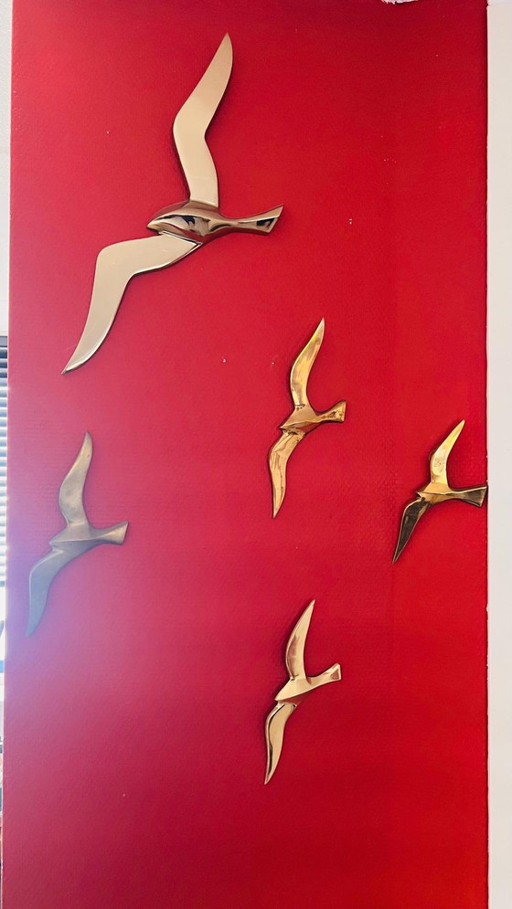 Image 1 of 12x Vintagef Brass Birds Swallows