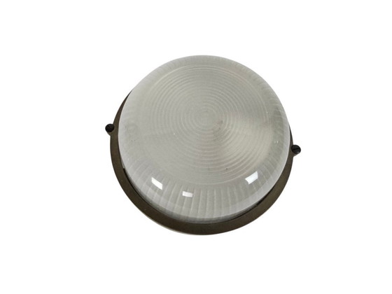 Image 1 of Ship's lamp - Bullseye lamp - brass - glass - wall lamp - solid - 80s