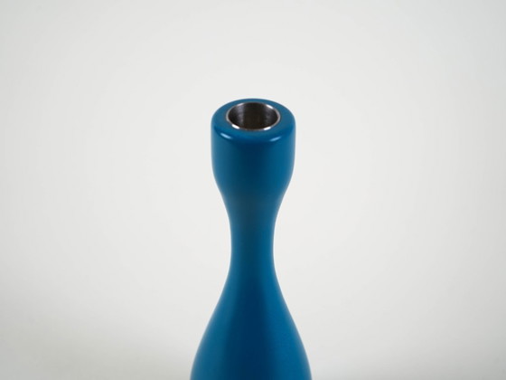 Image 1 of Blauwe kandelaar, Deens ontwerp, jaren 70, gemaakt in Denemarken.