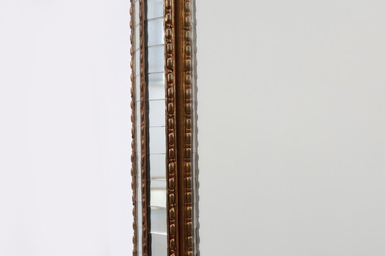 Image 1 of 20th Century Spanish trapezoidal Venetian mosaic Mirror with brass details 