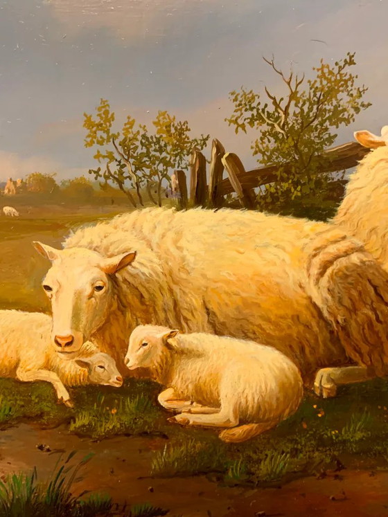 Table "Sheep on pasture". – Paintings & Drawings, Wood (photo 3 of 6)
