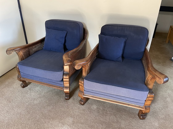 Image 1 of Twee jaren-20 stoelen. Mahoniehout met webbing