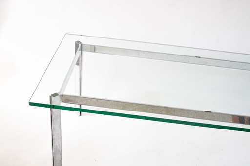 Industrial style glass table - minimal & solid
