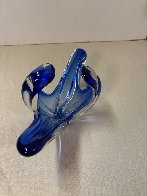 Vintage murano kobalt blauwe schaal