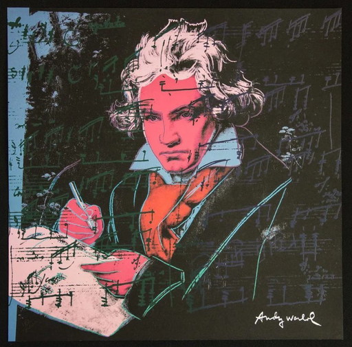 1986 Carnegie Museum of Art Dopo Andy Warhol "Beethoven" litografia