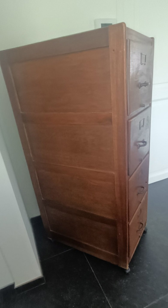 Meuble de rangement pour bureau antique avec 4 tiroirs – Meubles de rangement pour bureau, Metal, Wood (photo 3 of 7)