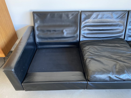 Image 1 of COR leather sofa, 3-seater, black