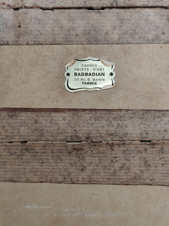 Image 1 of Miroir mural rectangulaire doré ancien