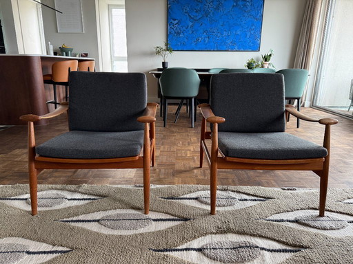 Schöne Vintage Mid Century Lounge Stühle Finn Juhl