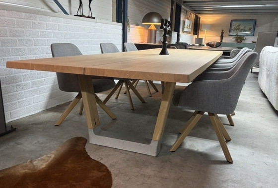 Image 1 of Arco Base table 100x280cm in natural oak with concrete base