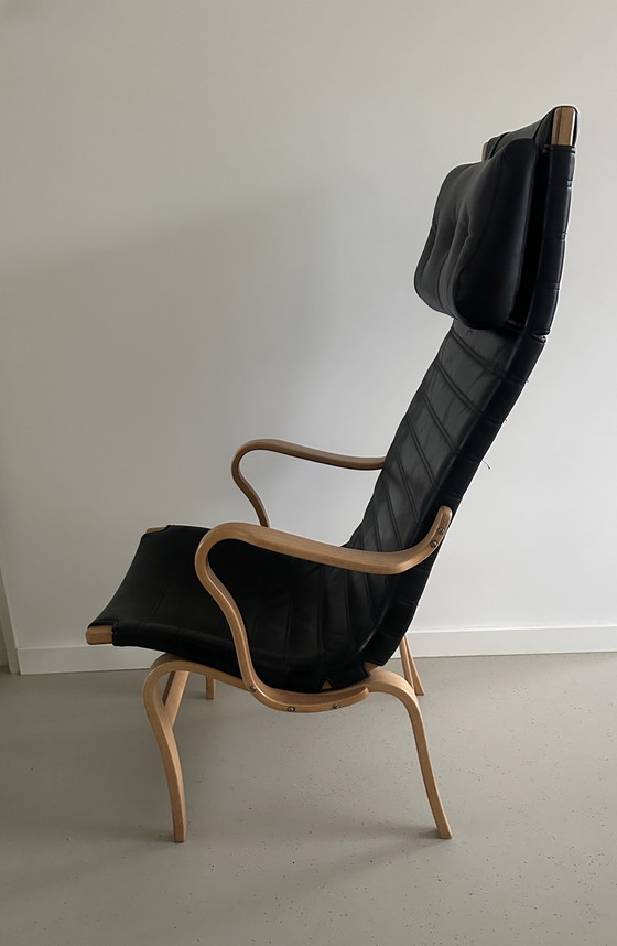 Image 1 of Poltrona lounge in pelle nera Pernilla di Bruno Mathsson per DUX