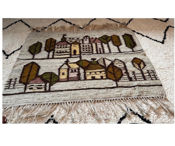 Image 1 of Arazzo da parete vintage in lana tessuto a mano | kilim