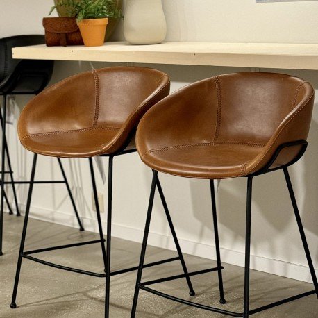 Image 1 of Feston brown bar stool (set of 2)