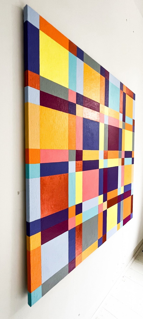 Image 1 of  Lena László, acrylique sur toile, 'Exactly 144 different squares