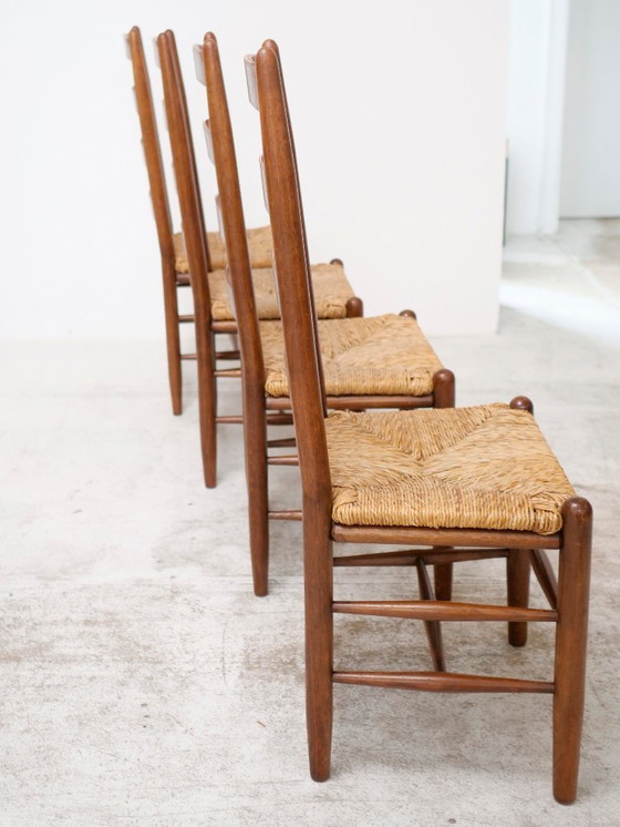 Image 1 of 4 timeless wooden and straw chairs