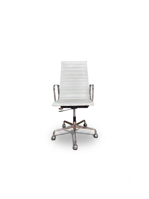 Authentieke Eames EA 119 bureaustoel voor Herman Miller/Vitra - wit leer (jaren 70) – fauteuils, Leather