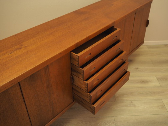 Teak Sideboard With Sliding Doors, Danish Modern Design From The 1960s – Wood (photo 23 of 25)