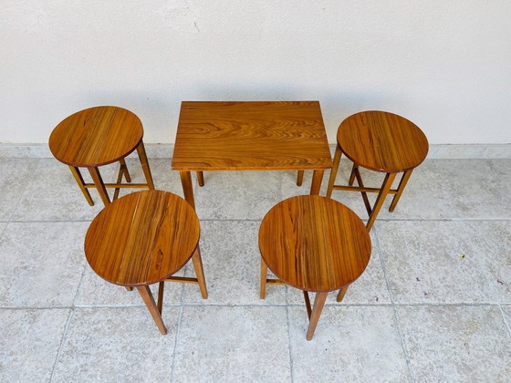 Image 1 of Set of 5 Scandinavian nesting coffee tables in teak, 1960