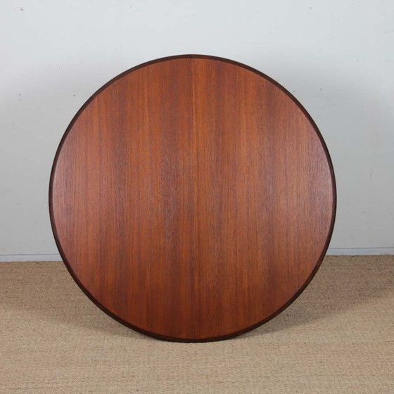 Image 1 of Extendable round teak dining table, Scandinavian design, 1960