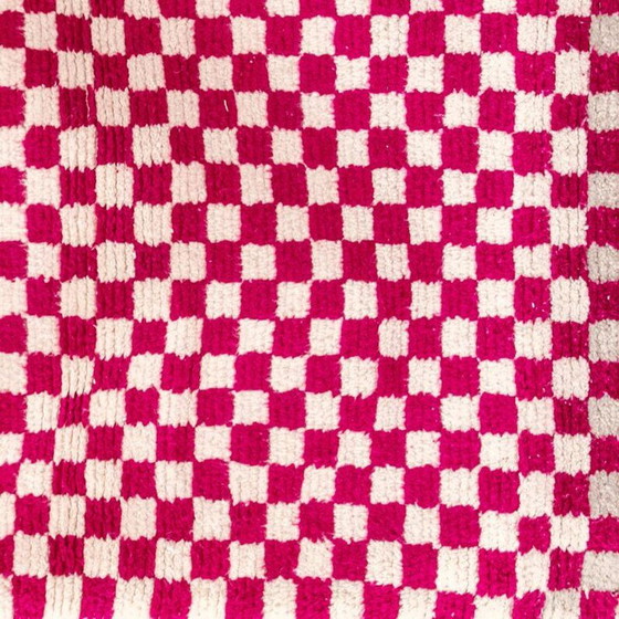 Tapis Berbère Marocain Avec Des Carreaux Rose 240/130cm – Wool (photo 2 of 6)