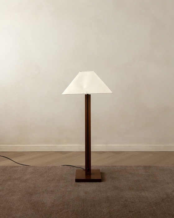 Vintage Belgische postmoderne verstelbare vloerlamp van Bellino, jaren 90, hout met sculpturaal – Vloerlampen (photo 3 of 14)