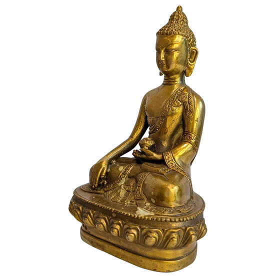 Bouddha de la Médecine en Bronze - Bhaisajyaguru Népal - 16cm – Sculptures (photo 8 of 9)