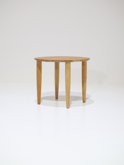 Round side table vintage Danish oak