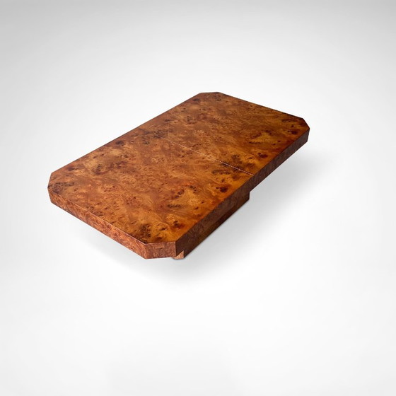 Burl Wood Coffee Table With Bar By Maison Lancel France 1980s (photo 10 of 10)