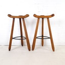 2x vintage brutalist bar stool