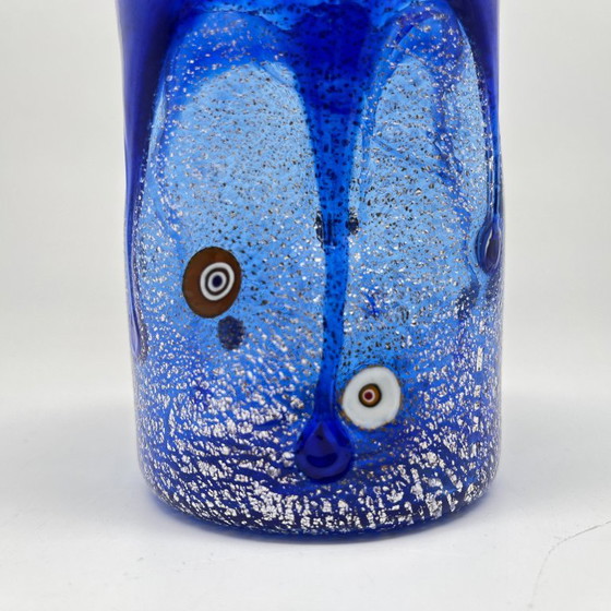 Murano Art Glass Tumbler / Vase – Silver Leaf & Murrines – Hand-blown – Glass & Decanter (photo 13 of 20)