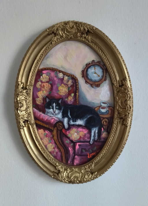 Naive Art Cat Painting