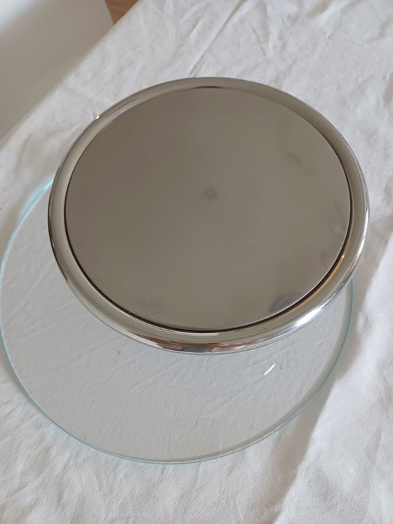 Alessi Cake Stand (design by Mattia Di Rosa), Kitchen accessories, polished steel, Glass, Blue (photo 4 of 7)