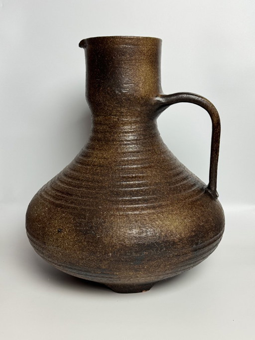 Giant Mid-Century Design Brutalist Studio Ceramic Handcrafted Jug, West Germany, 1960s
