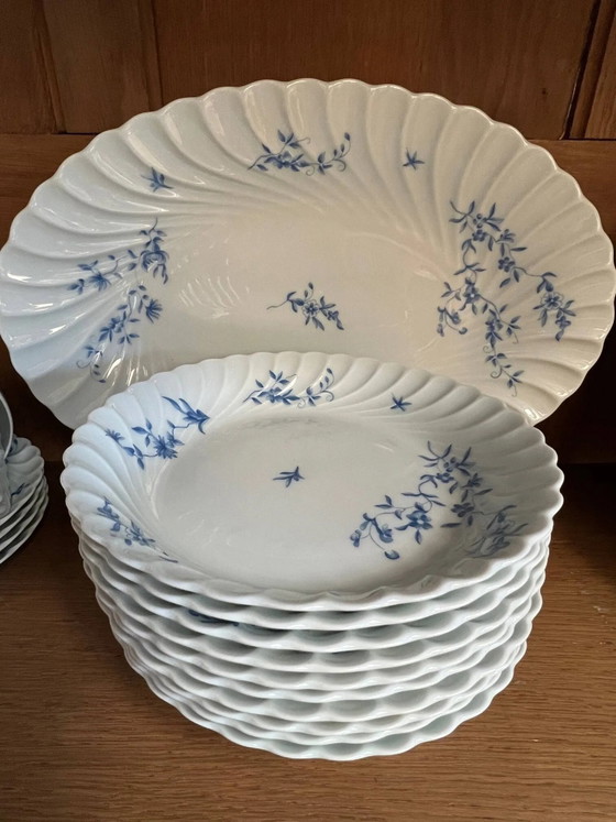 Servizio da tavola e caffè in porcellana Haviland Limoges per 12, Stoviglie, Blu (foto 4 di 11)