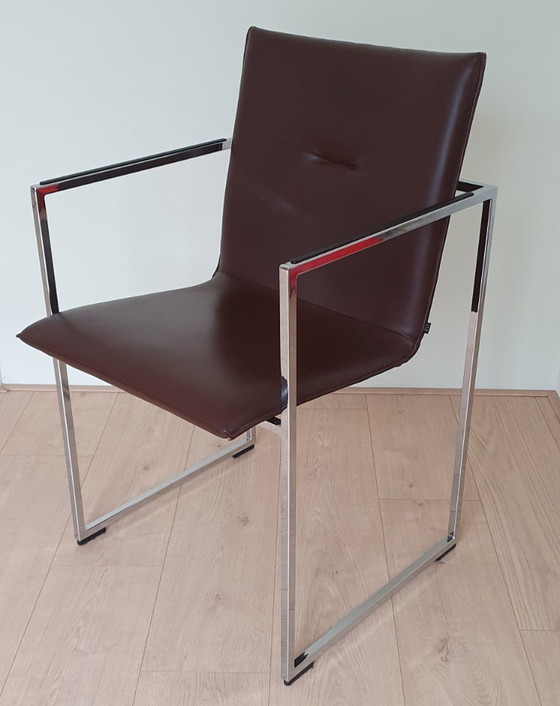 Image 1 of quattro sedie da pranzo Arco color cioccolato del designer Burkhard Vogtherr