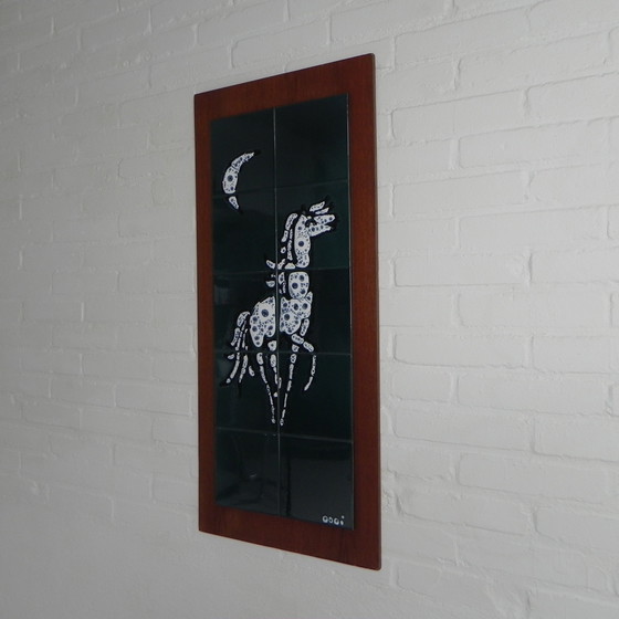 Image 1 of Quadro su piastrelle Immagine di un cavallo, 10 piastrelle, Adri, anni '60